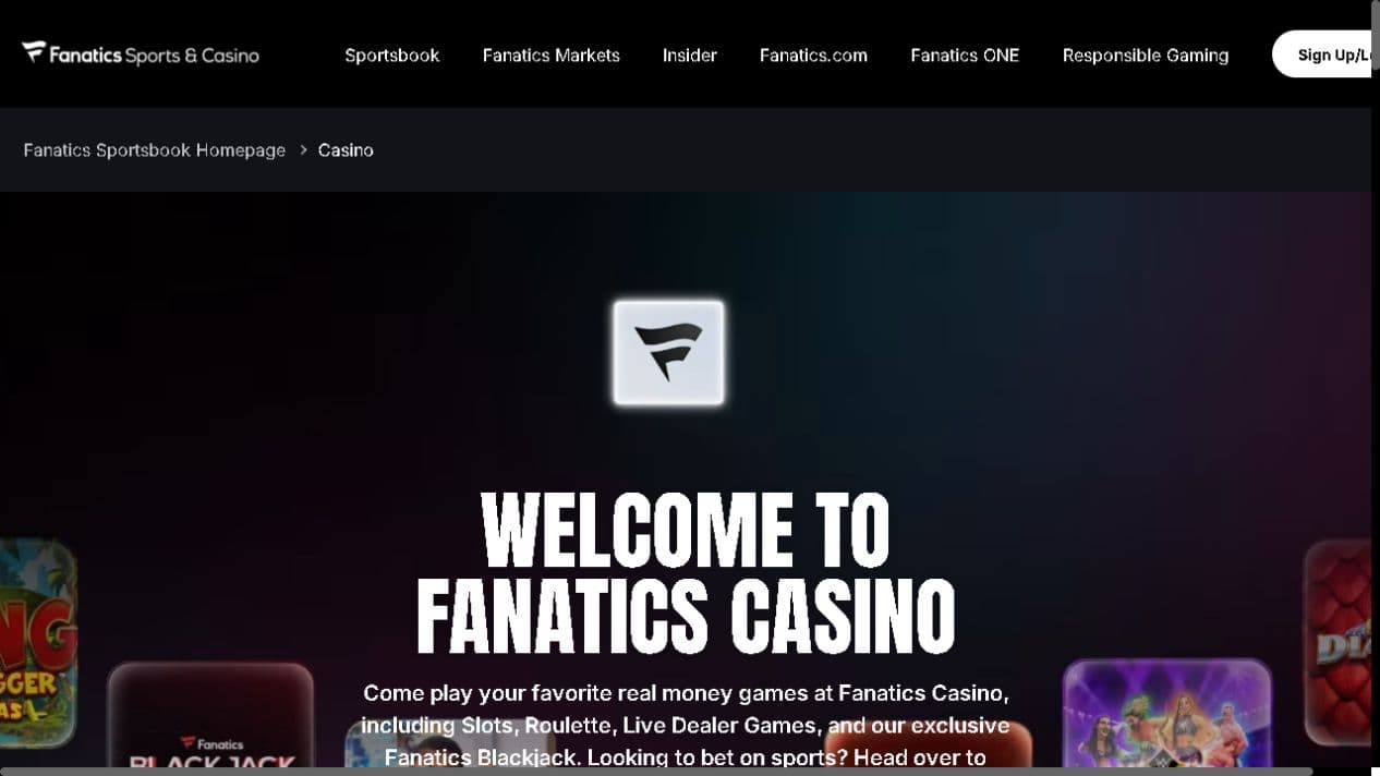 Fanatics Casino New Jersey official website capture