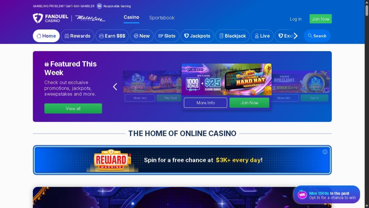 FanDuel Casino New Jersey official website capture