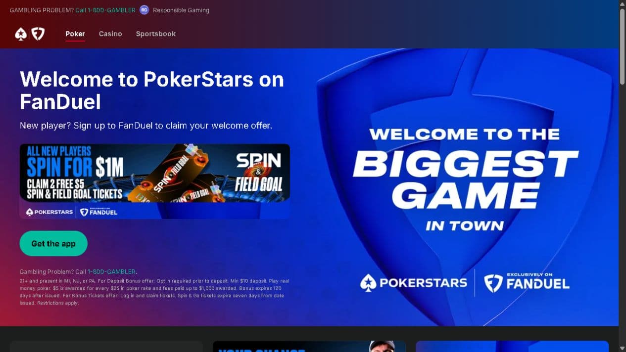 PokerStars Pennsylvania official website capture