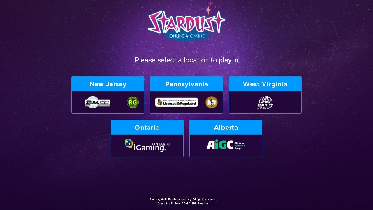 Stardust Casino New Jersey official website capture
